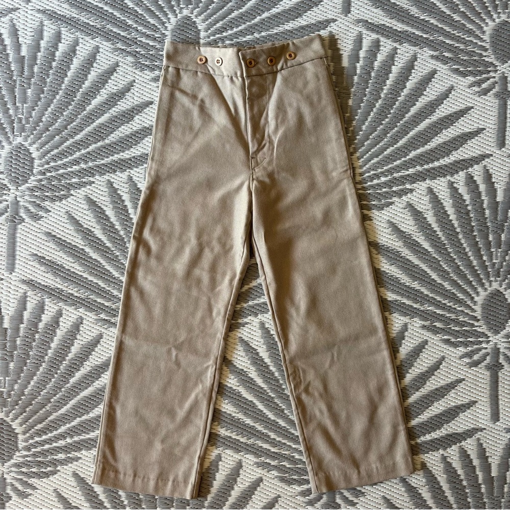 Antique Style Boys Herringbone Wool Trousers Suspender Button Pants Lot Size 7/8 - Picture 7 of 16